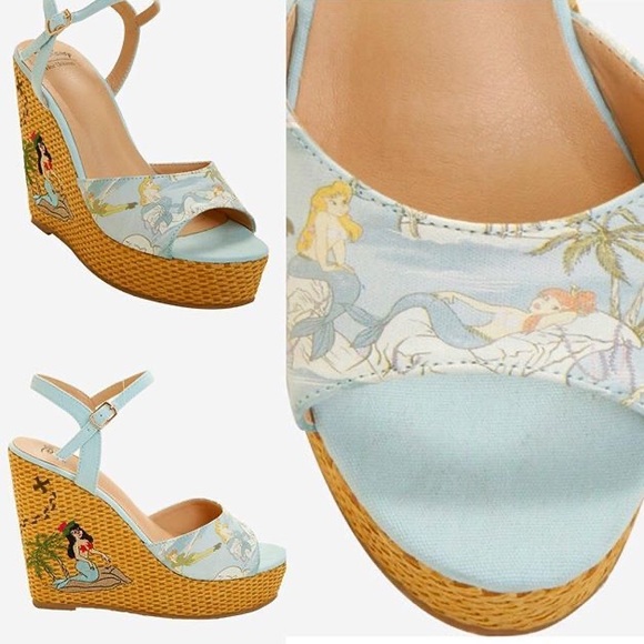 Disney Shoes - Peter Pan Disney Neverland Mermaid Lagoon Wedges